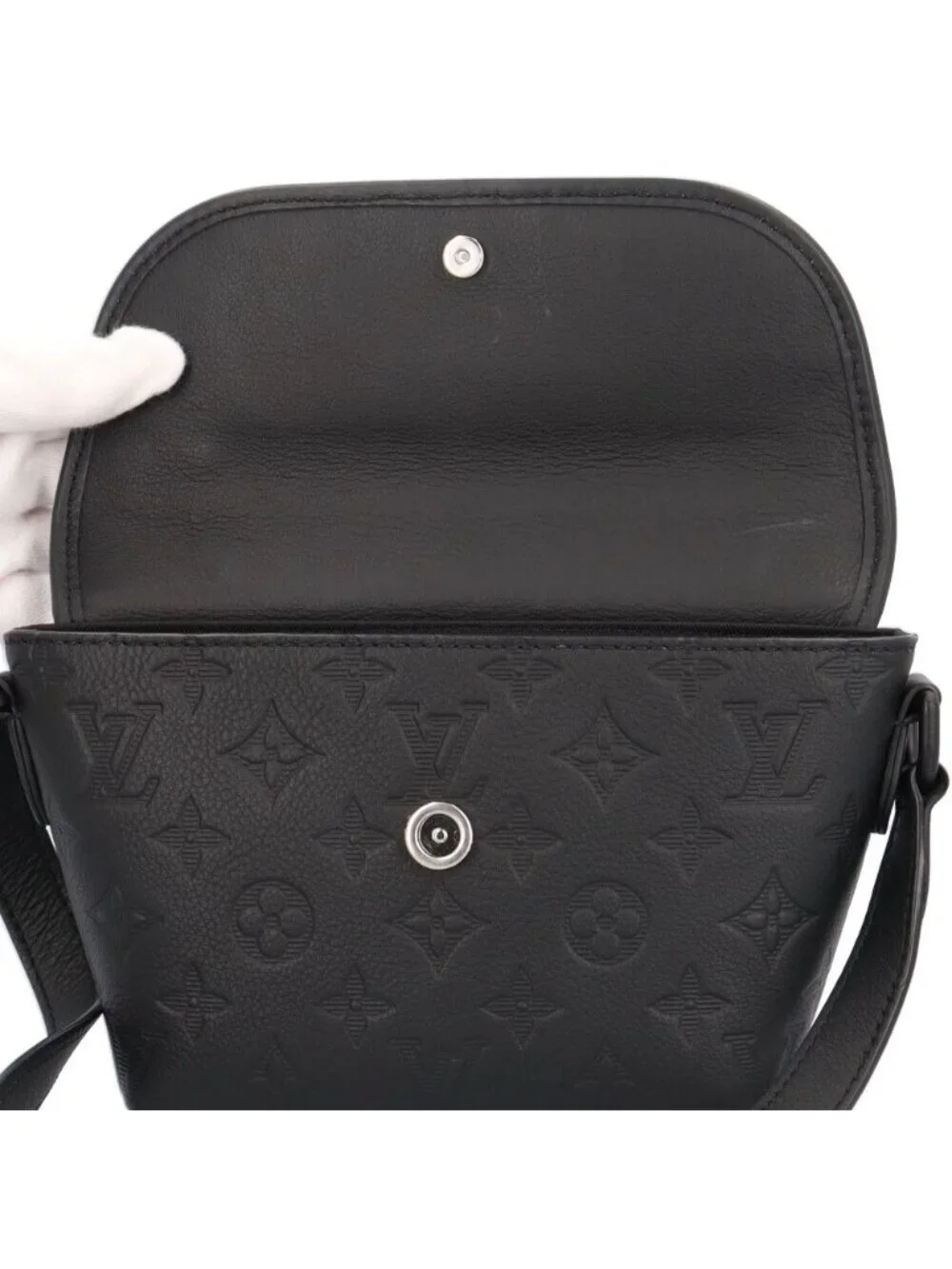Louis Vuitton Pulse Wearable Wallet Monogram Shadow Shoulder Bag Leather Black